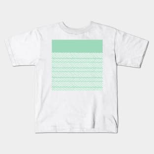 Herringbone Mint Boarder Kids T-Shirt